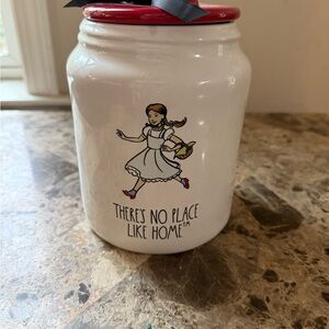 Rae Dunn White and Red Decorative Jar